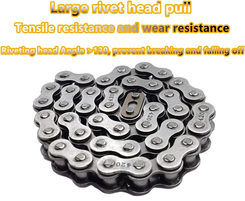 ‎Ran&Rode Front Jackshaft #420 Chain 42 Links fits Coleman CT200U CT200U-EX BT200X Mini Bike Chain MB200 MB165 Baja Warrior Heat Mini Baja Motorsports (#420 Chain 42 Links) - Image 4